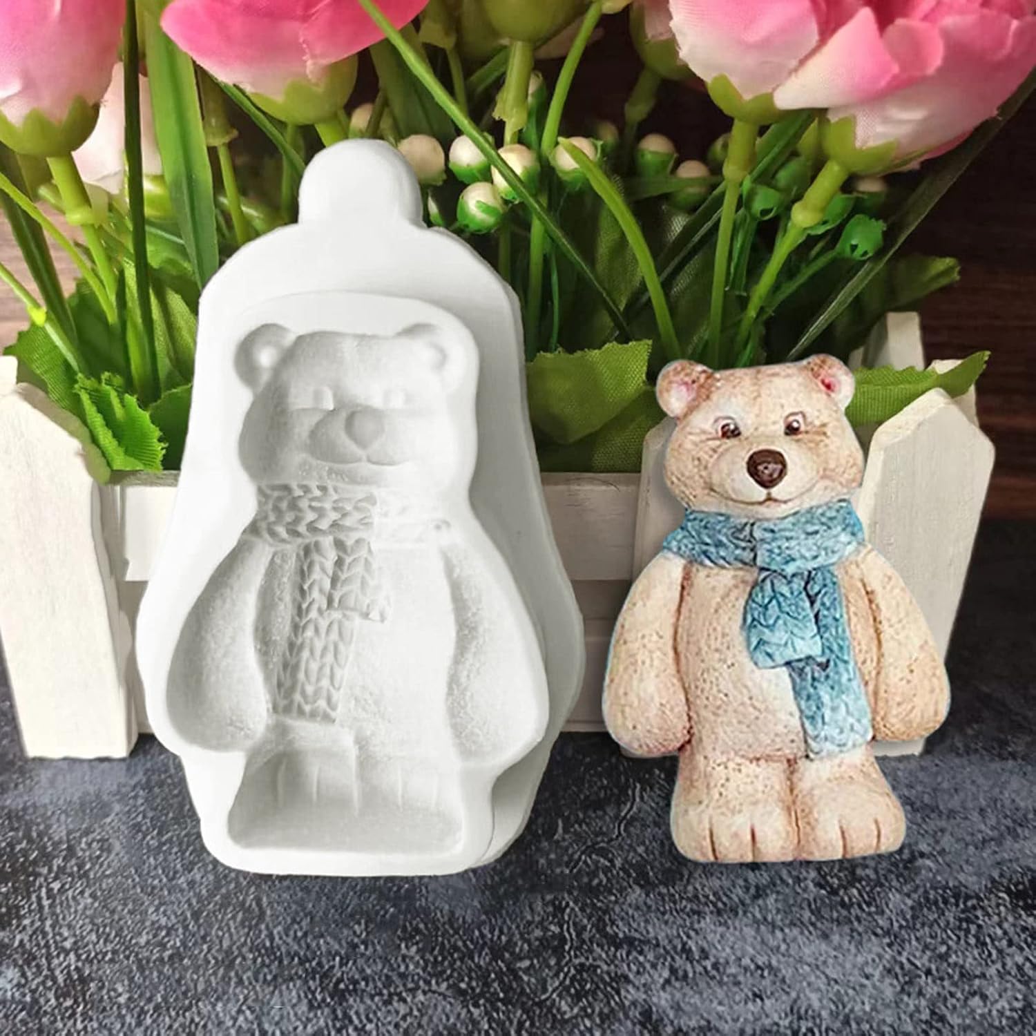 3D Christmas Santa Claus Elk Bear Boy Silicone Mould Cake Pastry Baking Mould for Making Chocolate Fondant Non-Stick Fondant Moulds for Cake Decoration Christmas 3D Silicone for – Bild 5