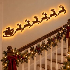 Christmas Decoration Reindeer LED for Wall, Christmas Lights Made of Wood
