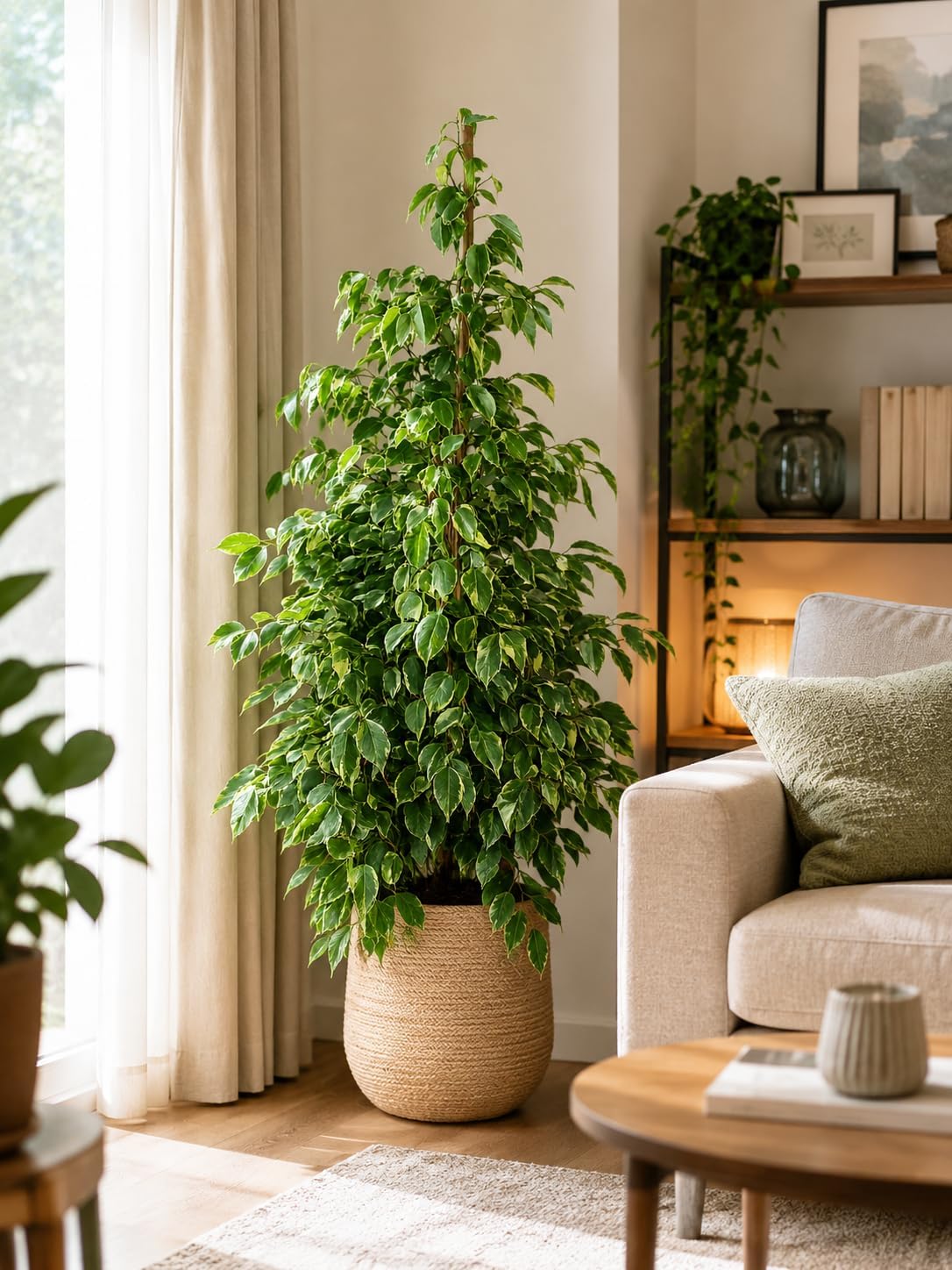 Ficus Benjamina Golden King 130-150 cm - Easy Care Indoor Plant with Golden Leaves, Indoor Plant for Living Rooms