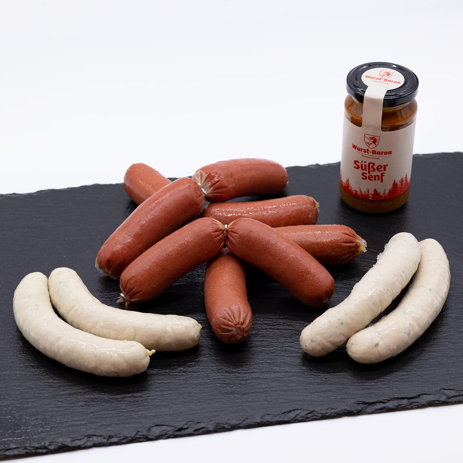 Wurstbaron® Traditional Package, Delicious Horse Sausages and White Sausages, Including Sweet Mustard, High-Quality from Bavaria, Sausage Package Ideal as a Gift – Bild 2