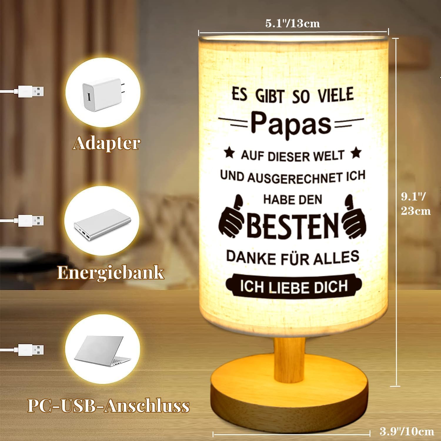 Prstenly Gifts for Dad, Best Dad Table Lamp Gifts for Men