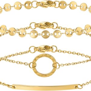 BONNYBIRD® BonnyMilano Premium Stainless Steel Bracelet Set for Women in Silver, Gold & Rose Gold, 100% Waterproof and Skin-friendly