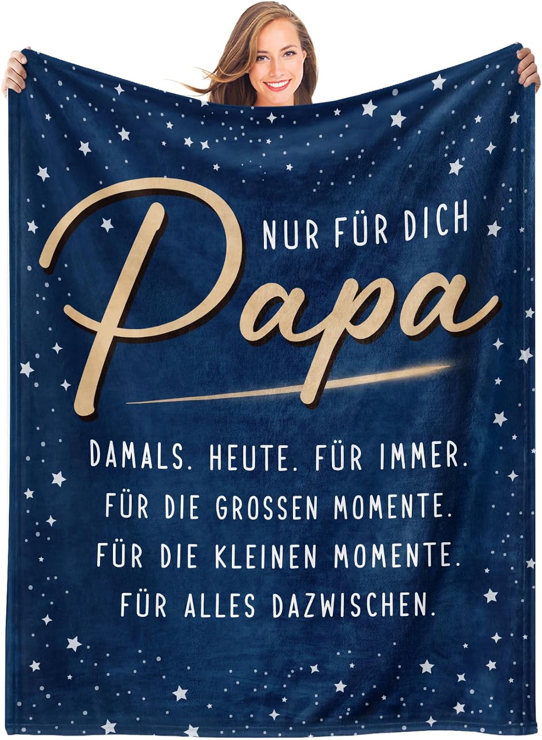 Papa Geburtstagsgeschenk - Kuscheldecke mit Spruch, Papa Geschenk