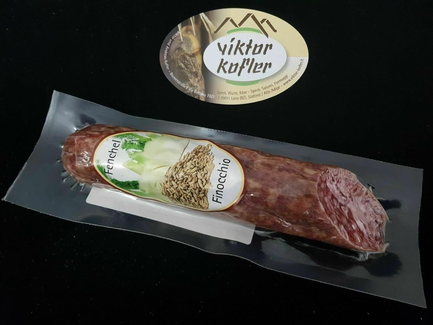 Italian Salami - South Tyrolean Fennel Salami 190g - Viktor Kofler Salami Specialty from Lana/South Tyrol – Bild 2