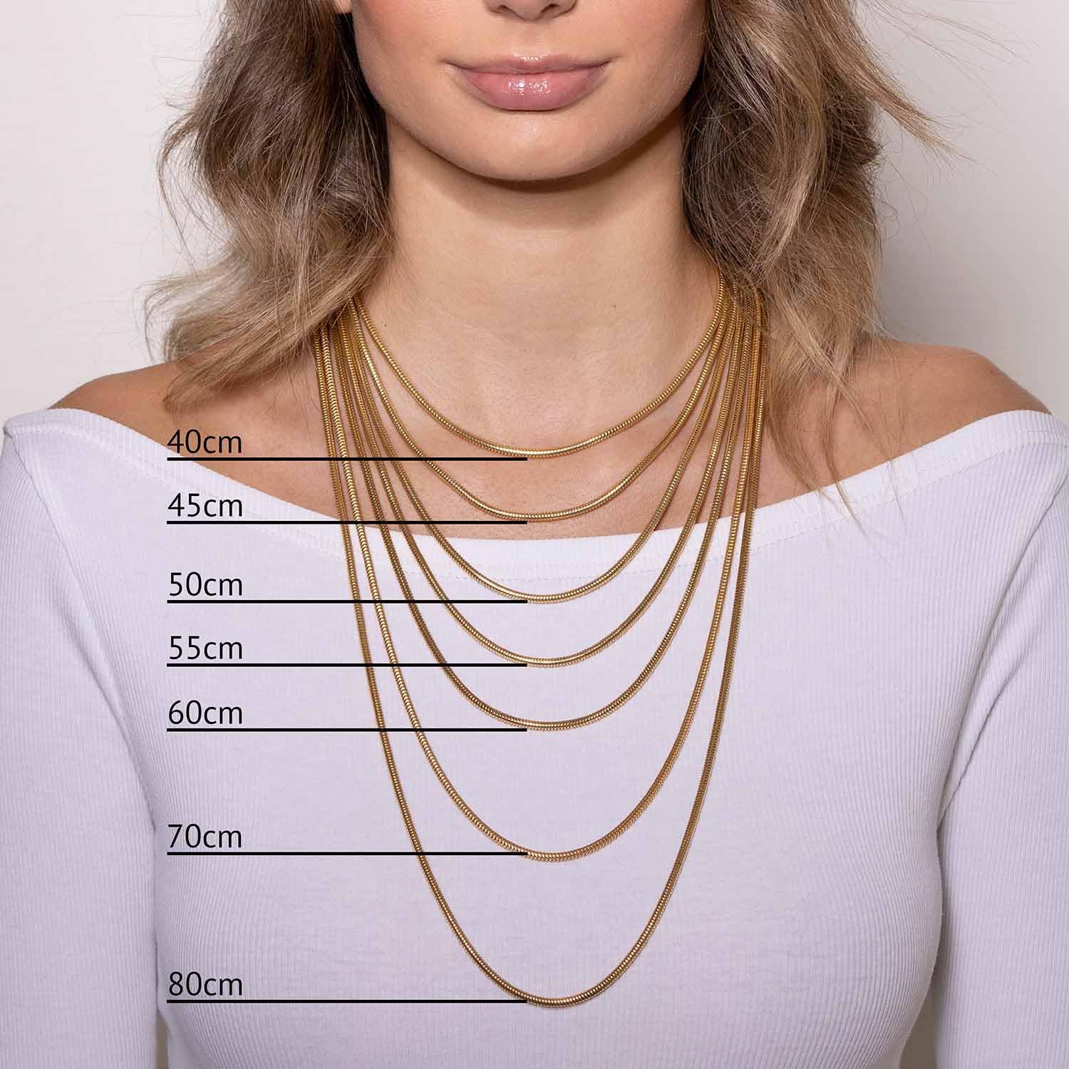 Materia #K54 925 Silver Snake Chain Gold Women's Necklace Gold-Plated 2.7 mm in 40-80 cm + Box – Bild 7
