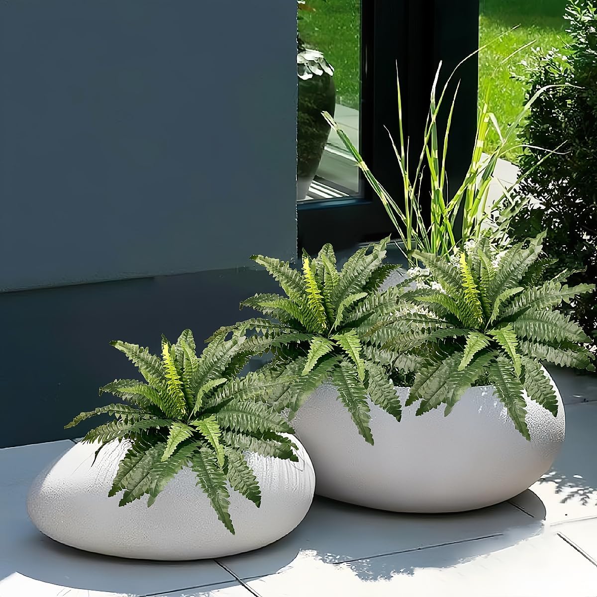 Pack of 3 Artificial Plants Ferns for Outdoor and Indoor Use 76 cm Green Artificial Boston Fern Balcony Plants Artificial Plants Artificial Fern Bushes Home Decoration Garden Patio Balcony Entrance Office – Bild 7
