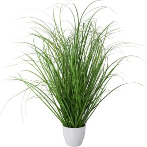 Artificial Grass Bush 60 cm in White Plastic Pot I Artificial Lifelike Decorative Grass in Pot I Decorative Grass for Indoor I High-Quality & Decorative Decorative Plant I Decorative Artificial Plant in Pot