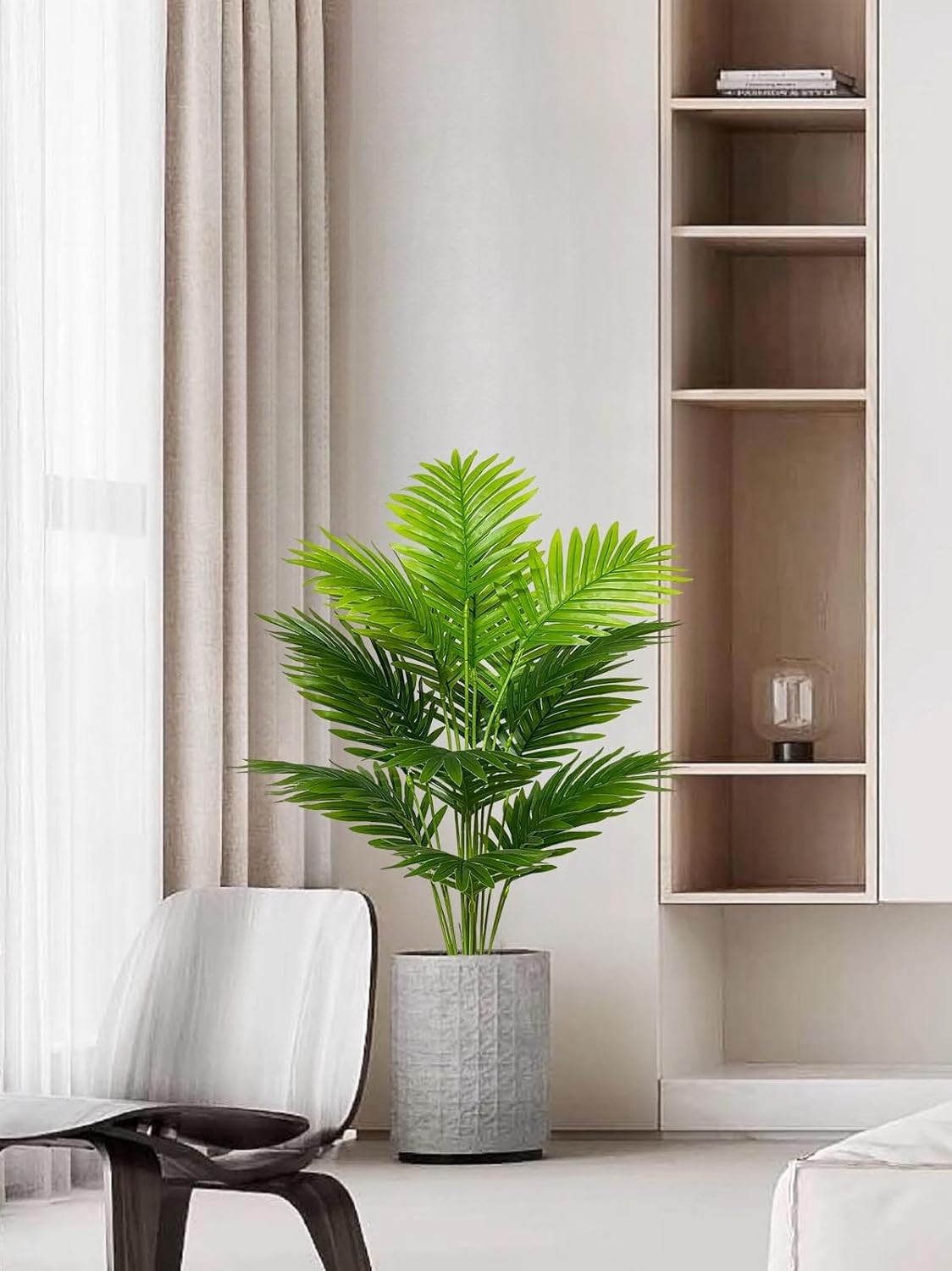 Artificial Plant in Pot Silk Flowers Green Artificial Plants Large Fake Silk Plant Indoor Plant Plastic Plant Office Plant Decoration Living Room Balcony Garden (80 cm High Palm Tree) – Bild 3