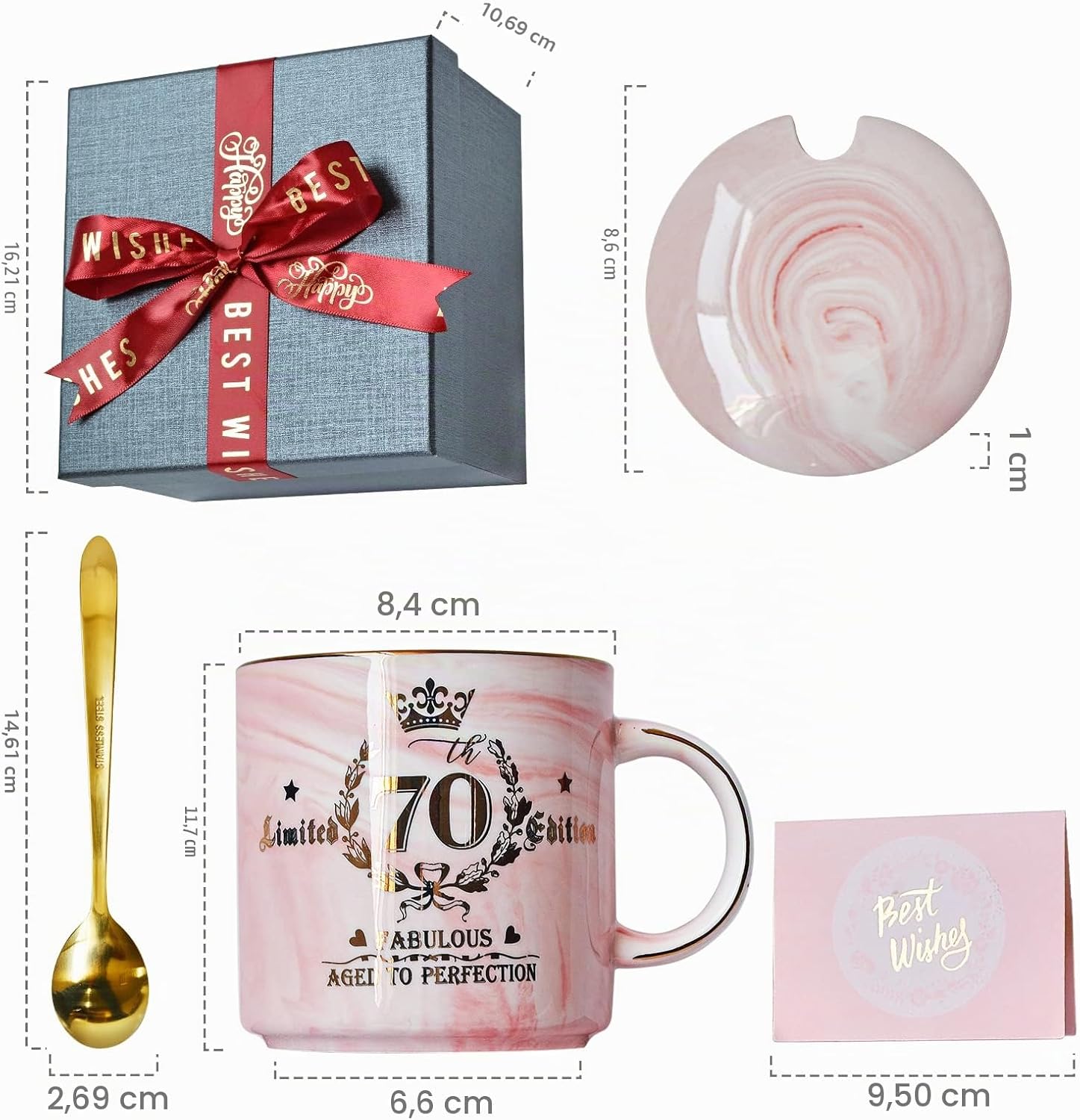 Geschenk 70. Geburtstag Frau, Fabelhafter 70 Limited Edition, 400ml Tasse – Bild 2