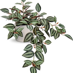 Oairse Artificial Plant Hanging Decorative Plants in Ceramic Pot Artificial Plant Decoration Modern for Home Office Bathroom Kitchen and Interior Decoration
