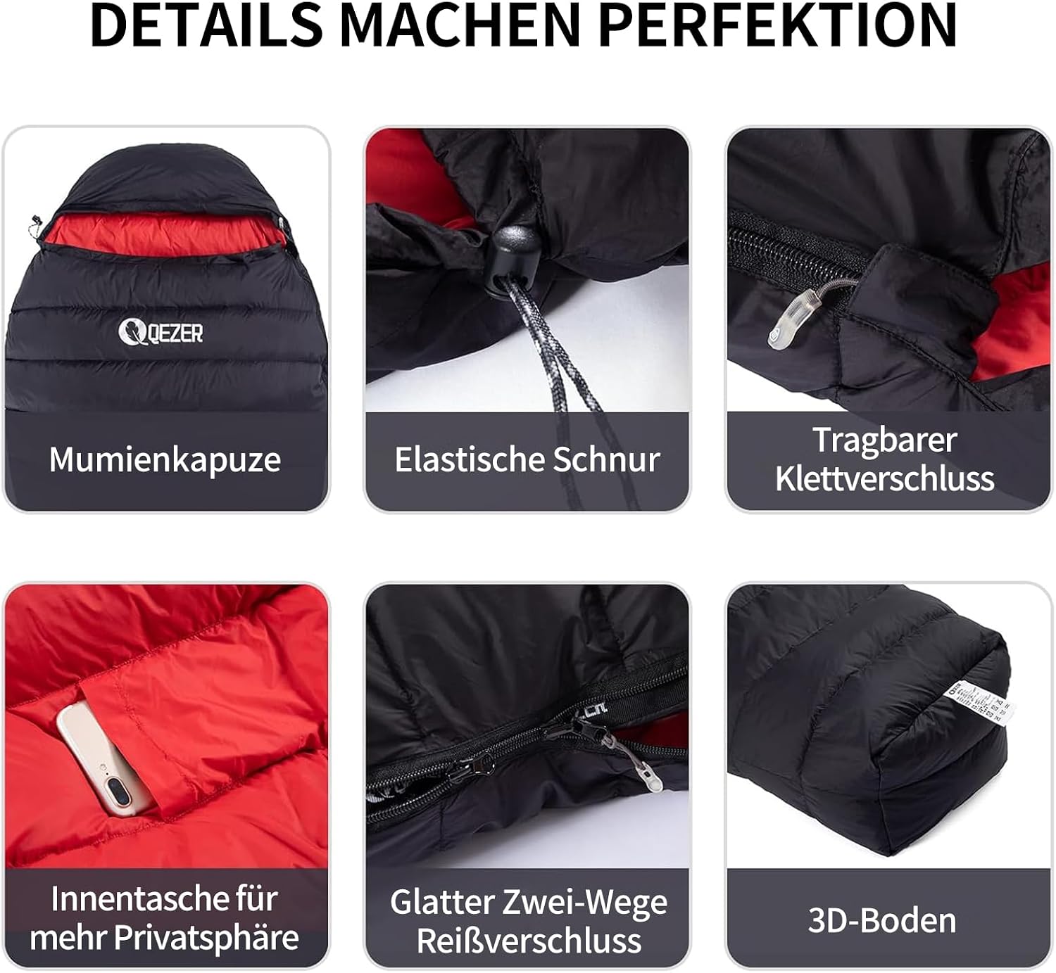 Daunenschlafsack, kleines packmaß,650FP, RDS-Zertifiziert – Bild 6