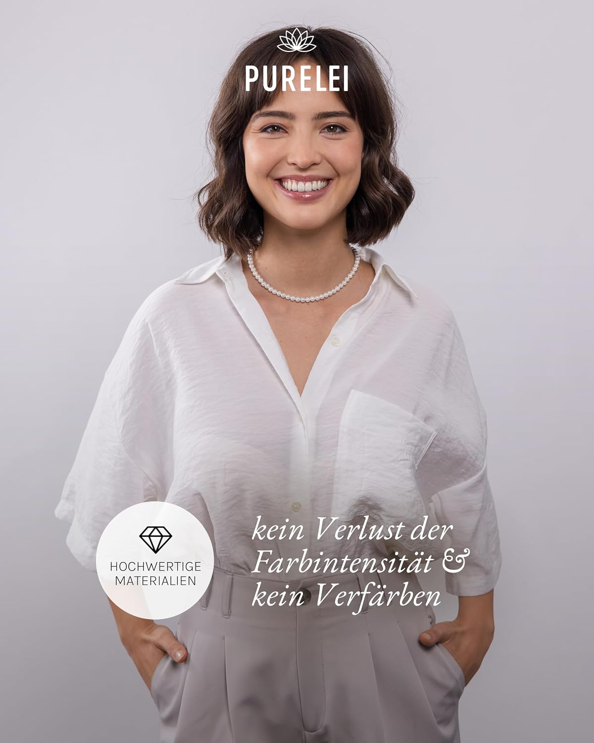 Purelei White Anxiety Fidget Pearl Kette (Gold) – Wasserfeste Halskette aus langlebigem Edelstahl – Necklace mit Seashell Pearls – Modeschmuck für deinen individuellen Look – Perlenkette Damen – Bild 5