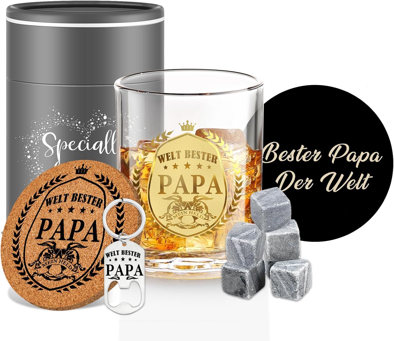 Gift for Dad Whisky Glasses Personalised Father's Day Gifts for Dad Whiskey Gifts for Men Dad Gift Birthday Christmas Father's Day from Daughter Son Father Whisky Glasses Gift Set 5