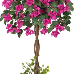 120 cm Bougainville Artificial Tree with Flowers, Artificial Tree, Artificial Plant, Large Decorative Tree, Artificial Indoor Plants, Hallway, Living Room, Bedroom, Kitchen, Office, Hotel, All Year Round Decoration