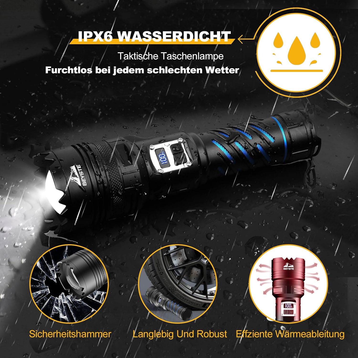 Torch LED Rechargeable 1000000 Lumens Torch Large Strong – Bild 6