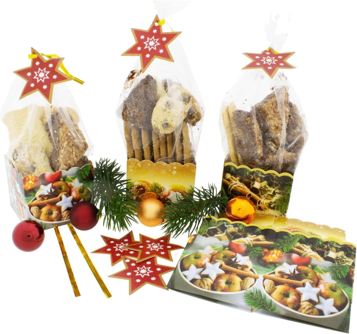 30 x Pastry Bags H 23 cm Base Bags for Cookies - Pastry Bags Clear for Christmas - Biscuit Bags - Chocolate Packaging Cellophane - Cookie Packaging - Confectionery Bags - Packaging Pastry