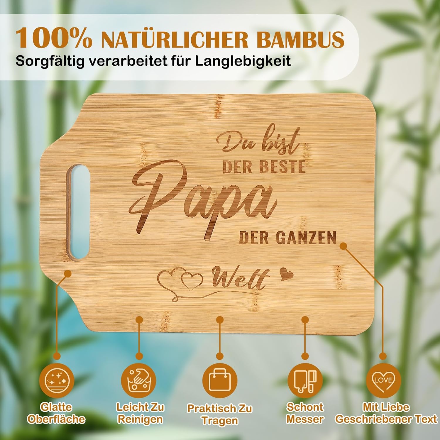 Gifts for Dad, Engraved Bamboo Chopping Board, Christmas Gifts for Dad, Dad Gift, Christmas, Best Dad Gifts, Father's Day Gift & Father Gift Birthday for Dad – Bild 4
