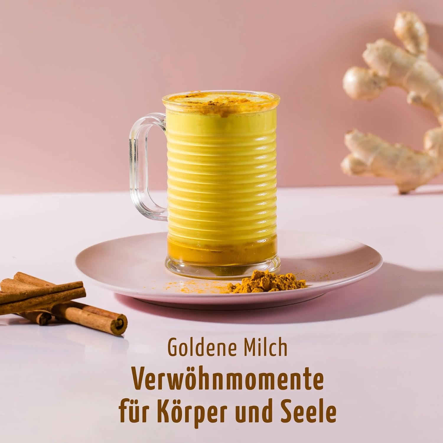 Golden Milk Spice Mix Organic 500 g Basic Ingredients for Golden Milk Ready Mixed with Turmeric Powder, Ginger Powder and Ceylon Cinnamon from Achterhof – Bild 3