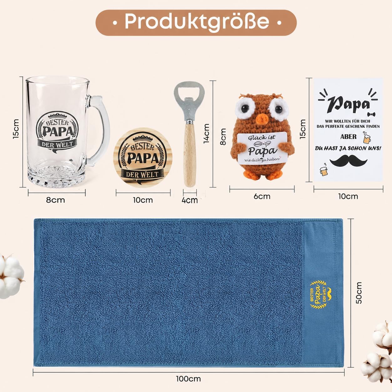 Seutgjie Gift for Dad Birthday Christmas Wheat Beer Glasses Set – Bild 3