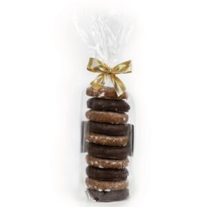 Nuremberg Elisenlebkuchen with Dark Chocolate & Icing | Nusselt Gingerbread Original | Traditional Christmas Specialty | Handmade | Mini Mix | Pack of 10 | 250 g