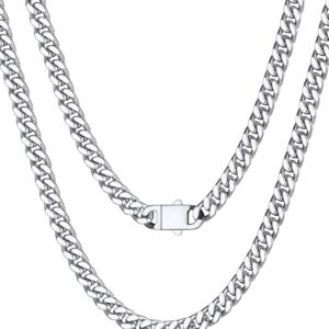 Bestyle Miami Curb Chain Stainless Steel Width 5/7/9/12 mm Cuban Chain Length 45/50/55/60/65/71/76 cm