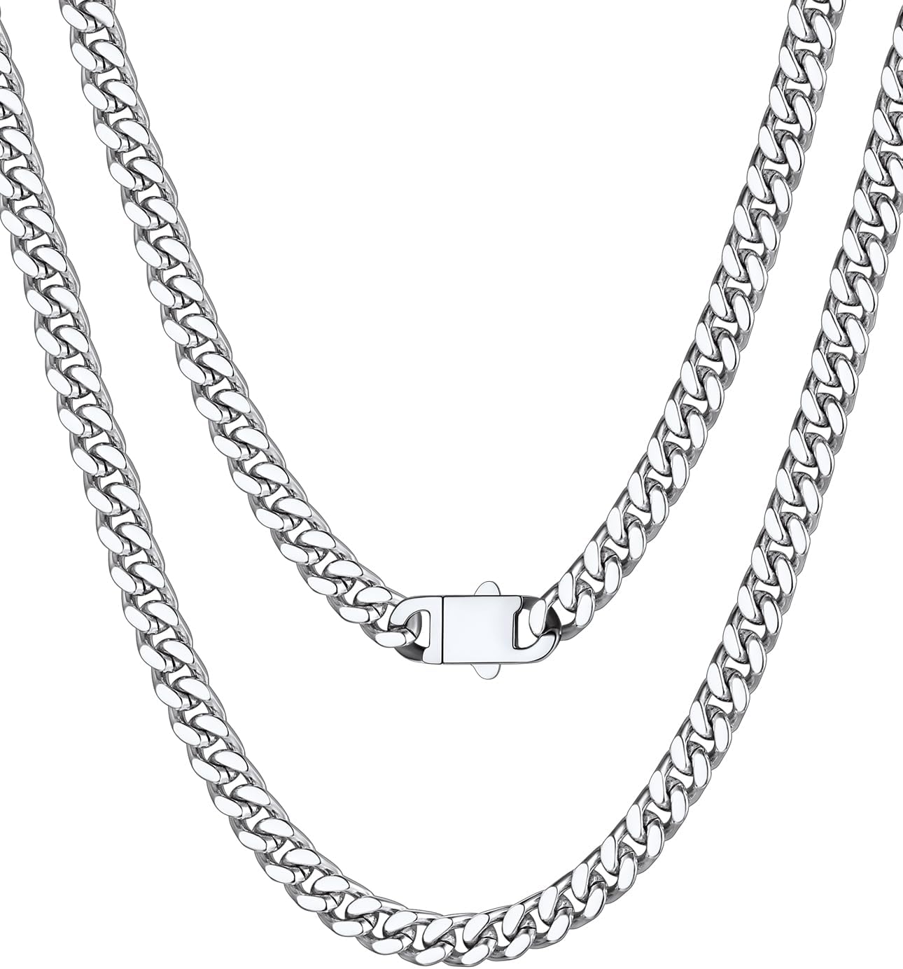Bestyle Miami Curb Chain Stainless Steel Width 5/7/9/12 mm Cuban Chain Length 45/50/55/60/65/71/76 cm
