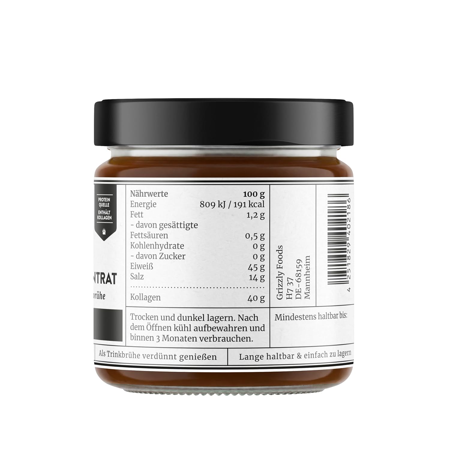 Grizzly Foods • Organic Bone Broth Concentrate • Beef 220g • 88g Collagen – Bild 2
