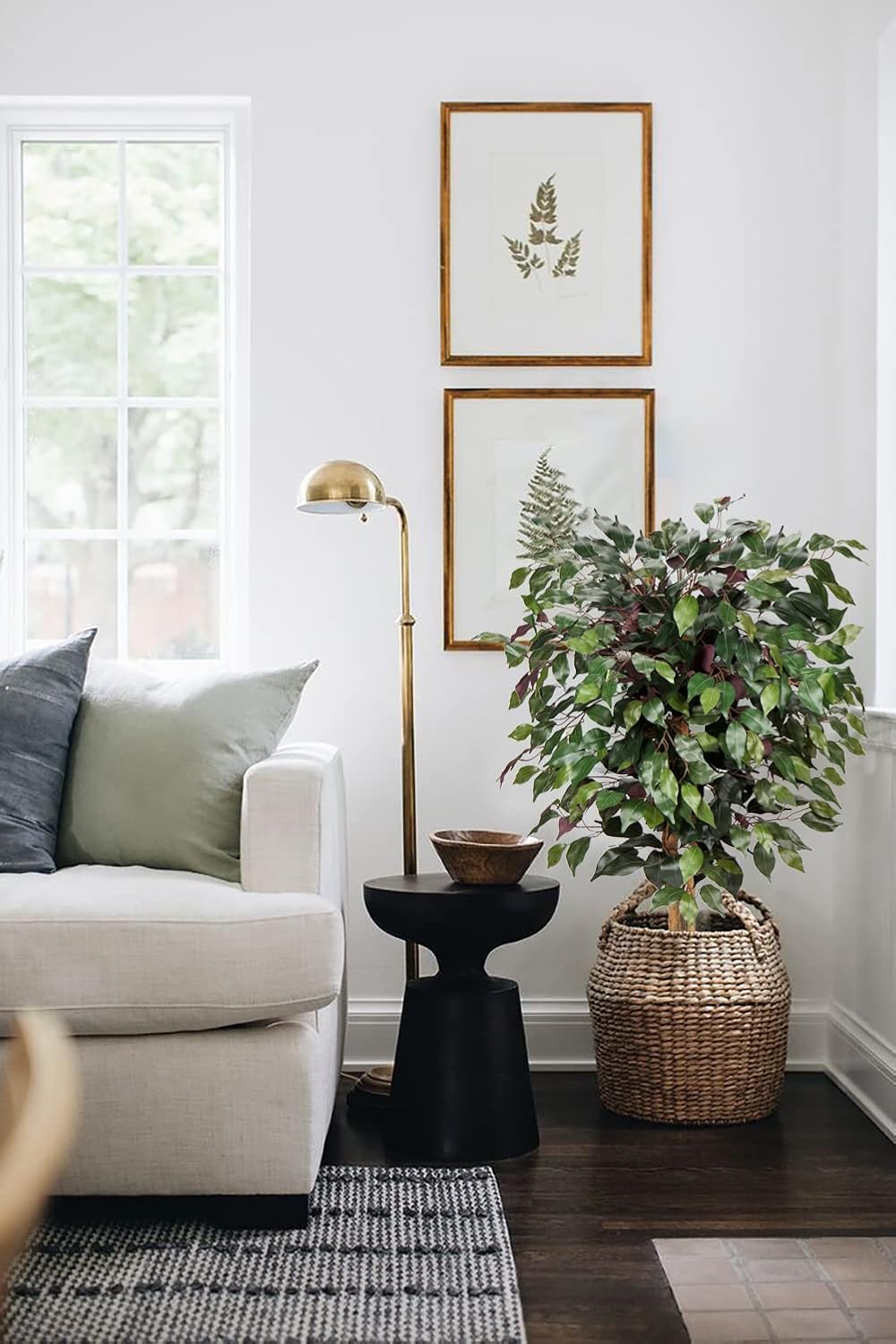 Artificial Tree Ficus Benjamini Artificial Plant Tree Artificial Plant Large with Real Wood Trunk Ideal for Interior Decoration Green Red – Bild 4
