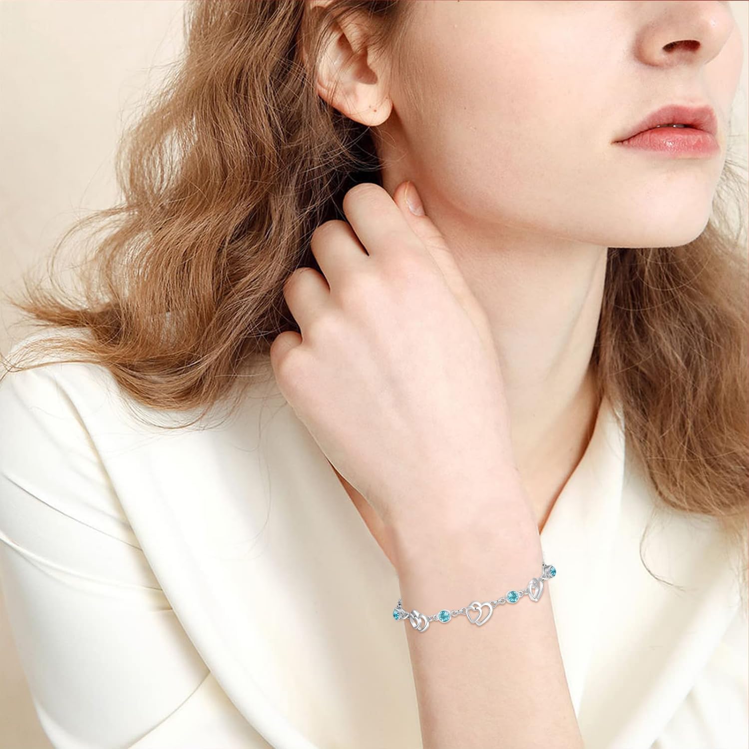 Women's Bracelet 925 Sterling Silver Heart Bracelets Women Jewellery Gift for Her Valentine's Day Birthday – Bild 3