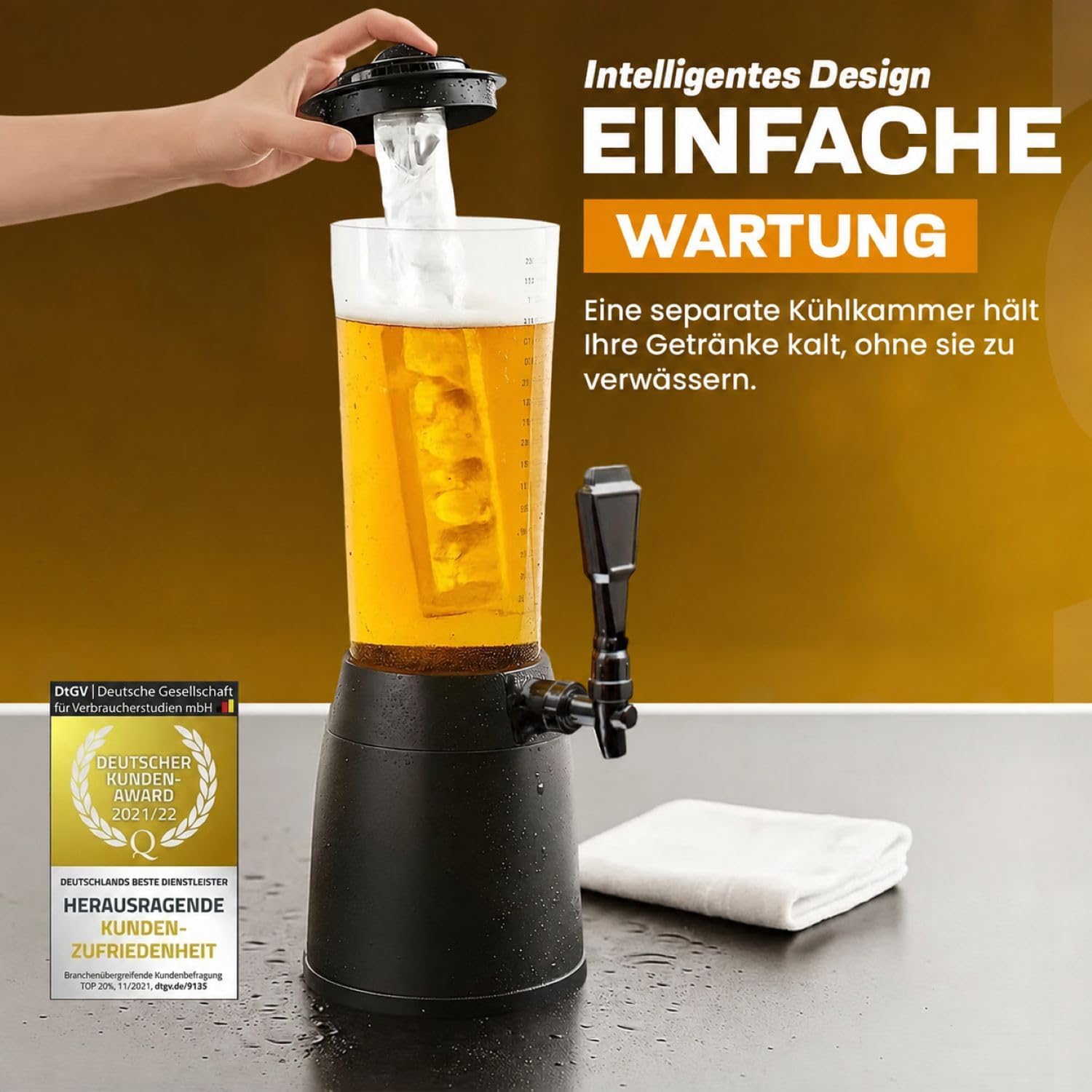 Kult Beer Column 4 Litres – Beer Tower Drinking Column with Tap – No Drips – Bild 3