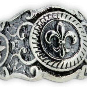 Bourbon Lily Men’s Ring Fleur de Lys French Lily Ring Silver Ring Band Ring Men Ring