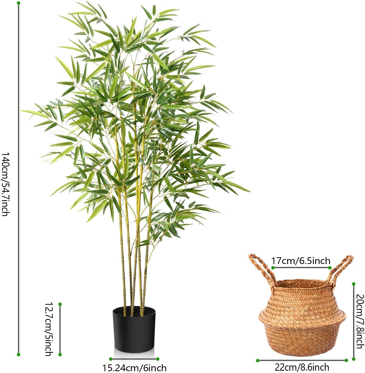 Large Artificial Bamboo for Indoor Use Artificial Plants 140 cm Pack of 1 – Bild 6