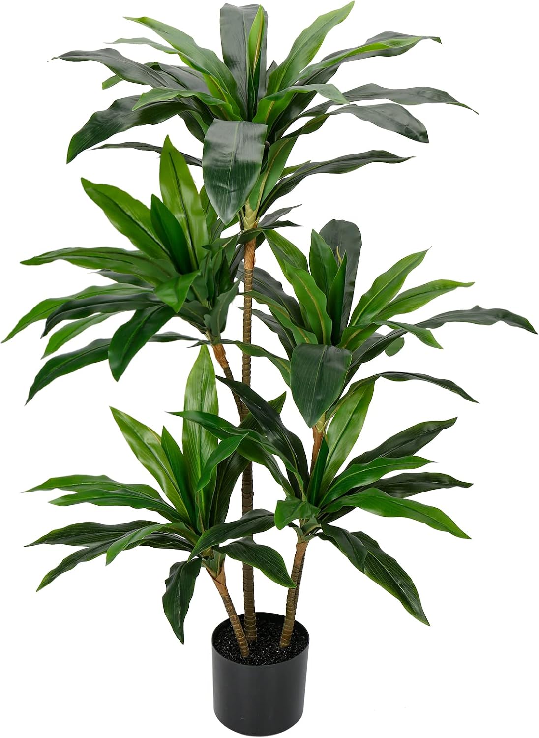 Dracaena Fragans Large Plants in Pot Artificial Plants 120 cm, Decorative Plant Indoor Plant with Pots, Artificial Plants Like Real with Durable Trunks and Lifelike Leaves for Living Room Office