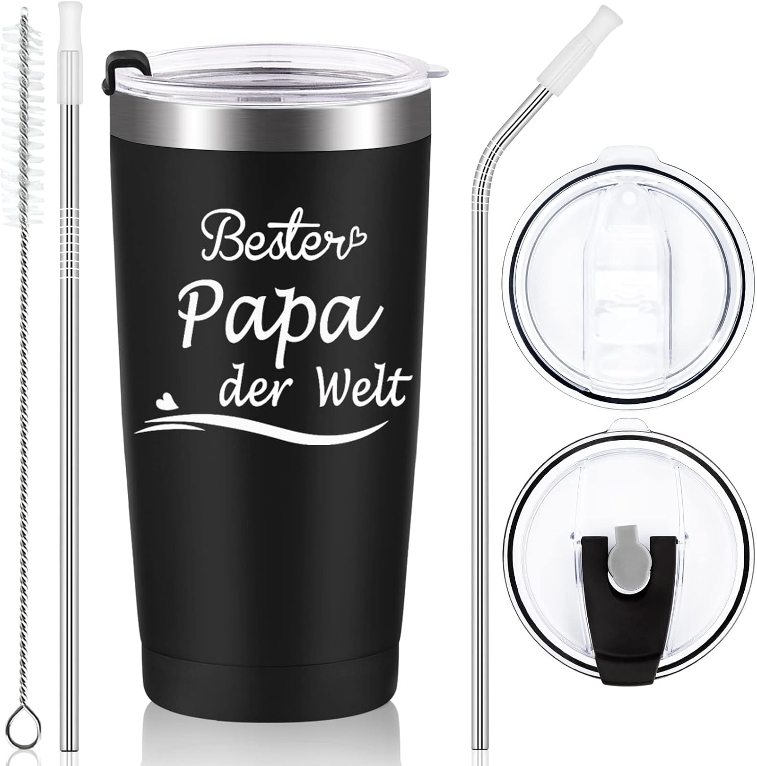 Livole Dad Gift, Best Dad in the World, Father's Day Mug, Gifts for Father's Day, Christmas, 600 ml Stainless Steel Thermal Mug