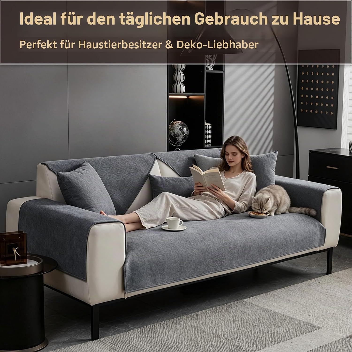 Sofa Cover, Sofa Cover, Sofa Covers for Seat, Sofa Protector Non-Slip, Sofa Cover, Sofa Protection, Cat Dog, Sofa Throw, Couch Cover, U-Shape L Shape for 1 2 3 4 Seater Sofa 70 x 150 cm – Bild 2