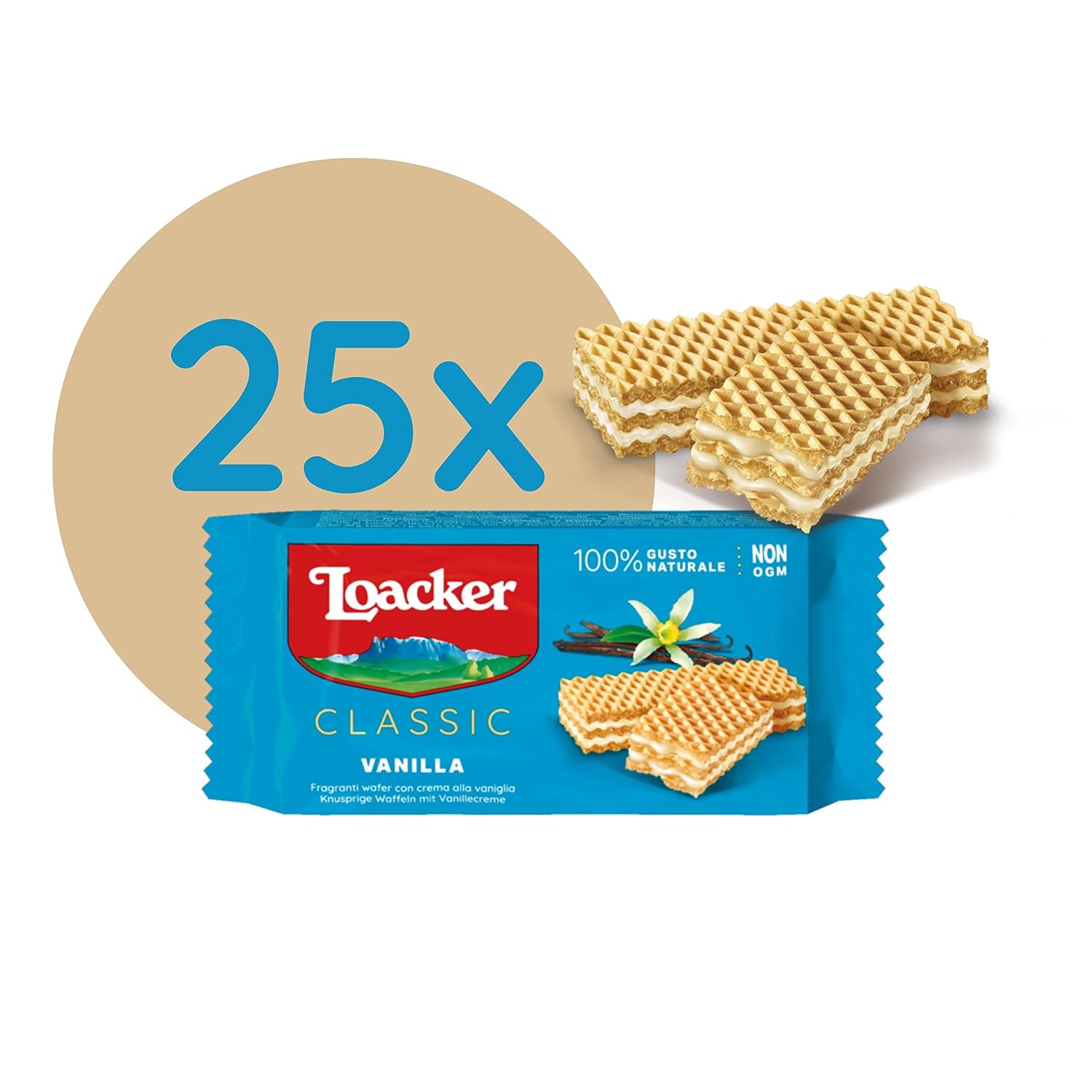 Loacker Classic Waffles - Vanilla - Bulk Pack of 25 Waffle Biscuits of 45 g Each – Bild 5