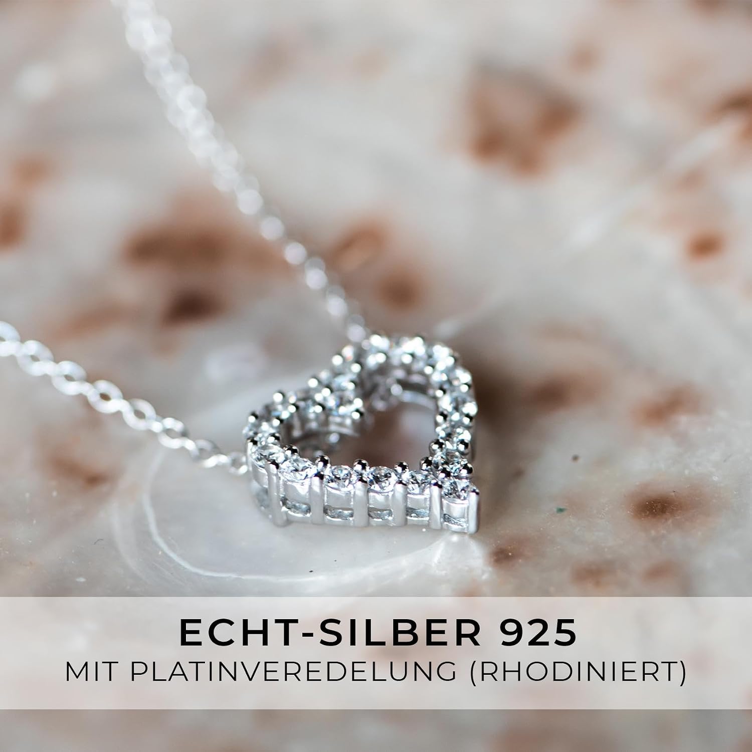 'Heart Chain with Heart Pendant Gift Girlfriend Heart Necklace 925 Sterling Silver Valentine's Day Gifts for Her, Engraved in Luxury Case "I Love You Personalised COMB08 -2, Sterling Silver – Bild 2