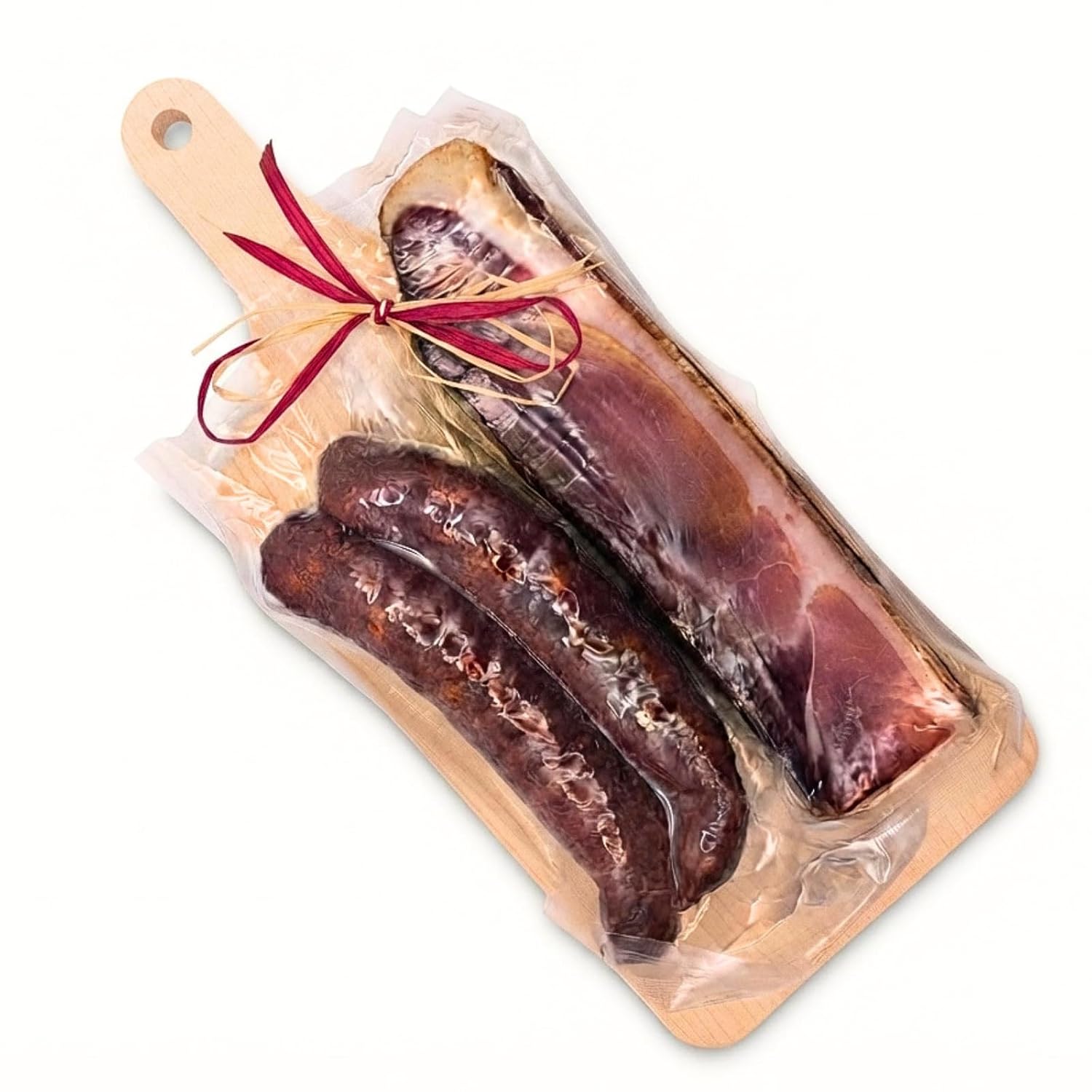 BAVAREGOLA South Tyrolean Bacon Gift Set – "Snack Board" – Bacon Centre Piece with Bacon Board and Knife – Enjoyment Gift for Men and Women
