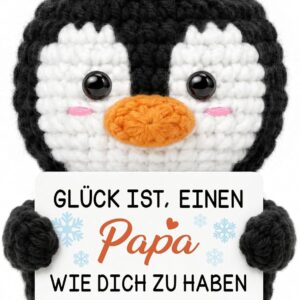 Vetbuosa Dad Gift, Hand Crocheted Penguin, Pocket Hug Penguin