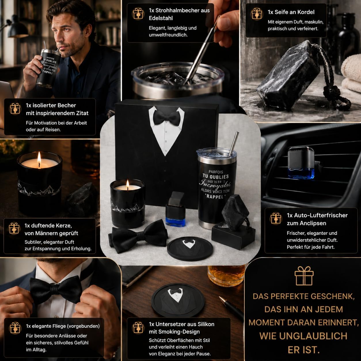 Gift for Men - Luxury Men's Gift Set with Mug, Scented Candle - Birthday Gift for Dad, Boyfriend, Husband, Brother – Bild 8