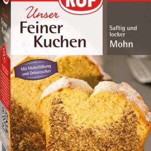Ruf Poppy Seed Cake Baking Mix with Poppy Filling and Powdered Sugar, 465 g