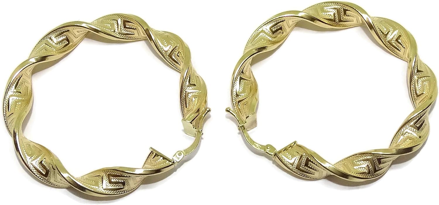 18ct Yellow Gold Hoop Earrings - 6mm Wide and 4.00cm OD – Bild 3