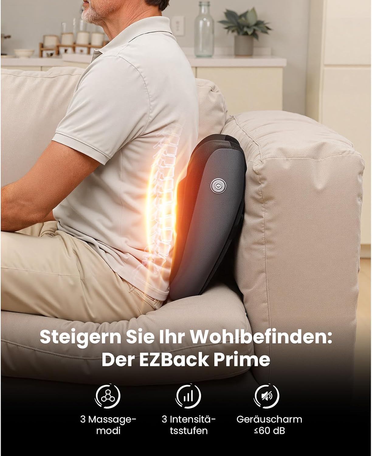 BOB AND BRAD EZBack Prime Back Massager with Heat Function, Electric Neck Massager with Remote Control, for Neck, Shoulder, Lumbar Area, Relaxation for Home, Office – Bild 2