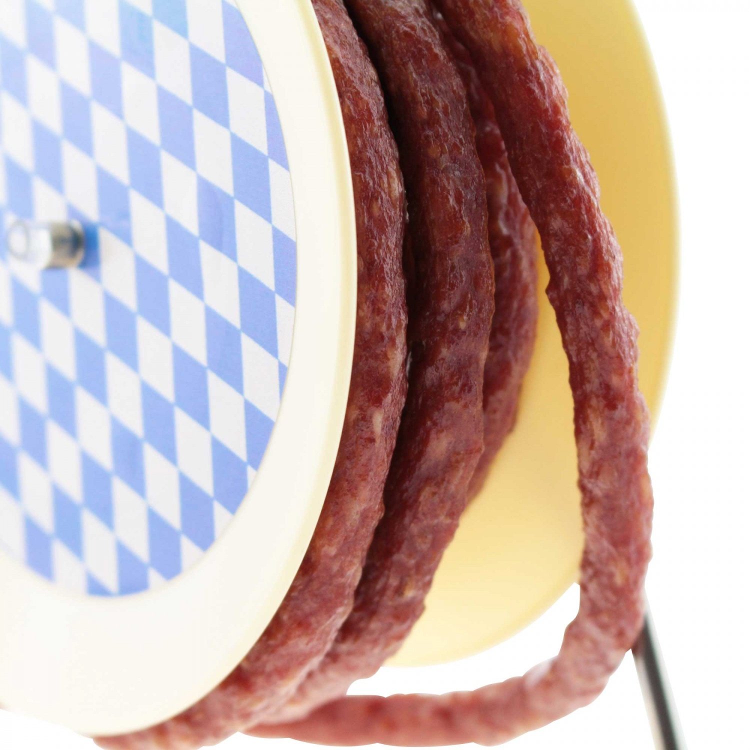 3.5 m Spicy Salami on Cable Reel, Bavarian Design, Weight Approx. 240 g, Great Gift Idea from Bavariashop – Bild 3
