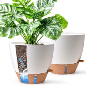 T4U Self-Watering Pot, 25 cm, Set of 2, Flower Pot with Water Indicator