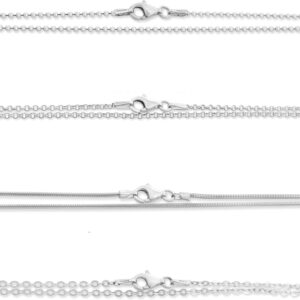 Women’s 925 Silver Chain 38 cm 42 cm 45 cm 50 cm 60 cm 70 cm Chain without Pendant Sterling Silver Ball Chain Pea Chain Anchor Chain Snake Chain Single Silver Chains
