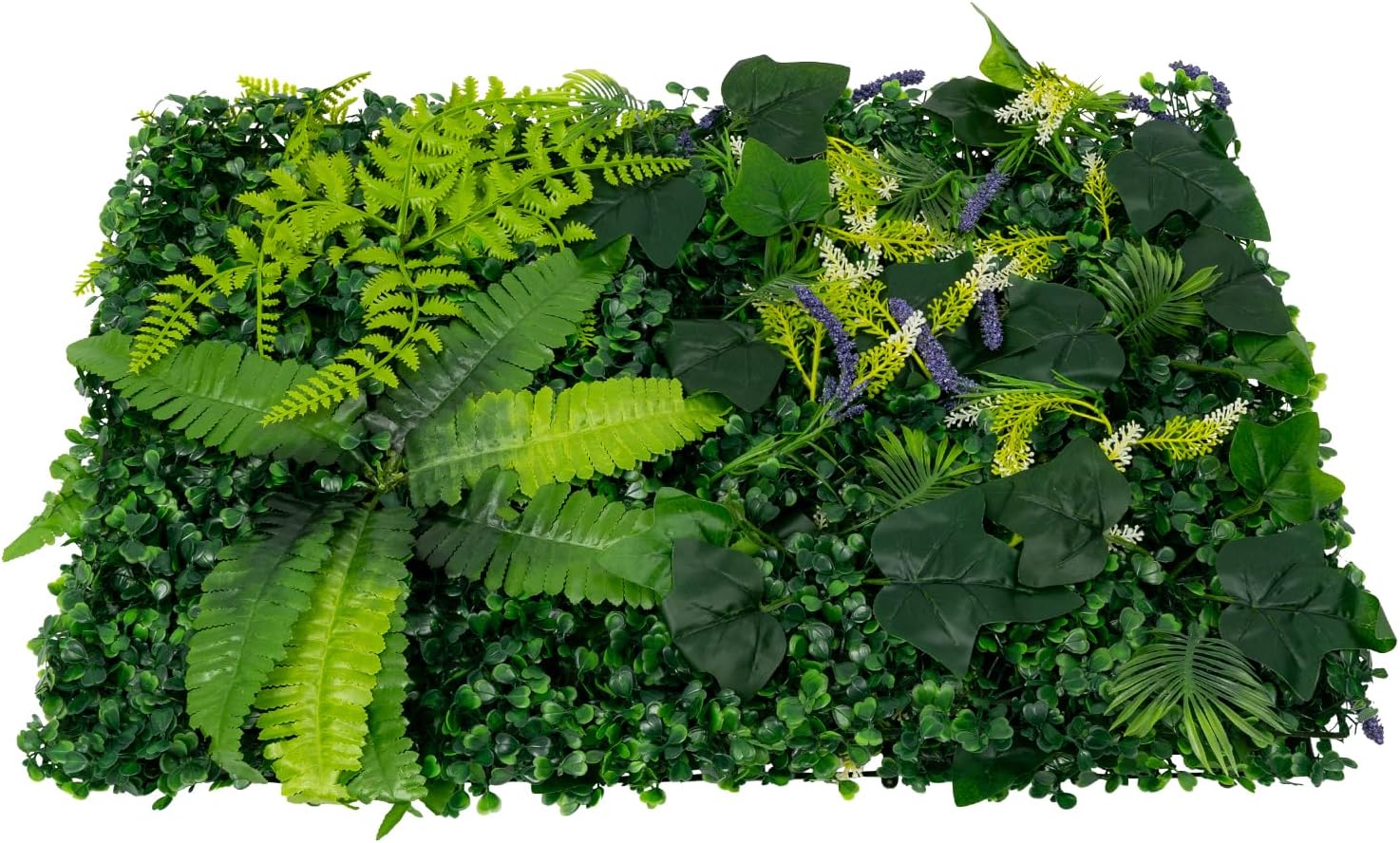 Pack of 6 Artificial Plant Wall, 60 x 40 cm, Artificial Grass Backdrop Wall, with Flowers, 3D Grass Wall Panels, Wall Grass Wall Decoration, for Garden, Balcony, Weddings, Restaurant Decoration