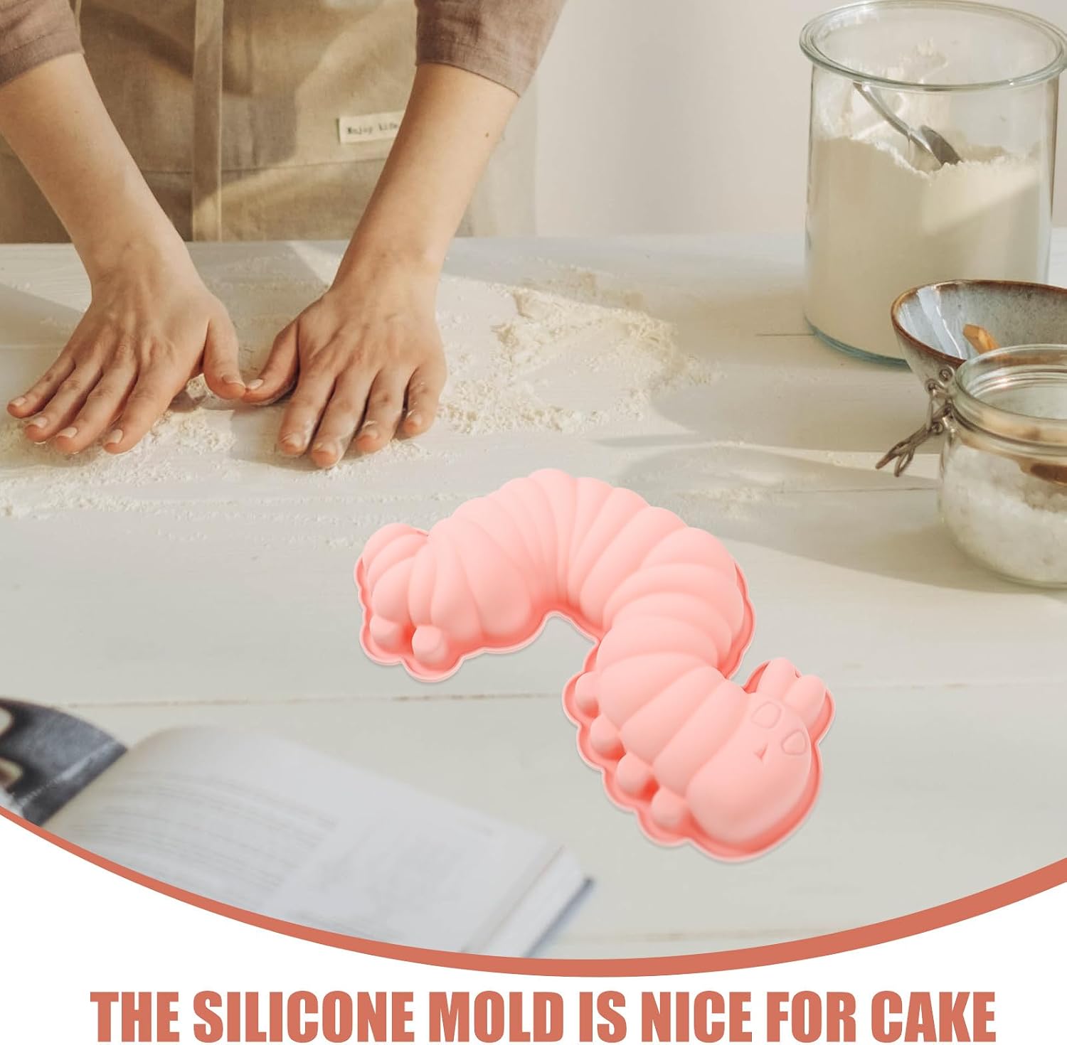 Set of 2 Silicone Caterpillar Baking Moulds for Jelly and Pastries – Bild 6