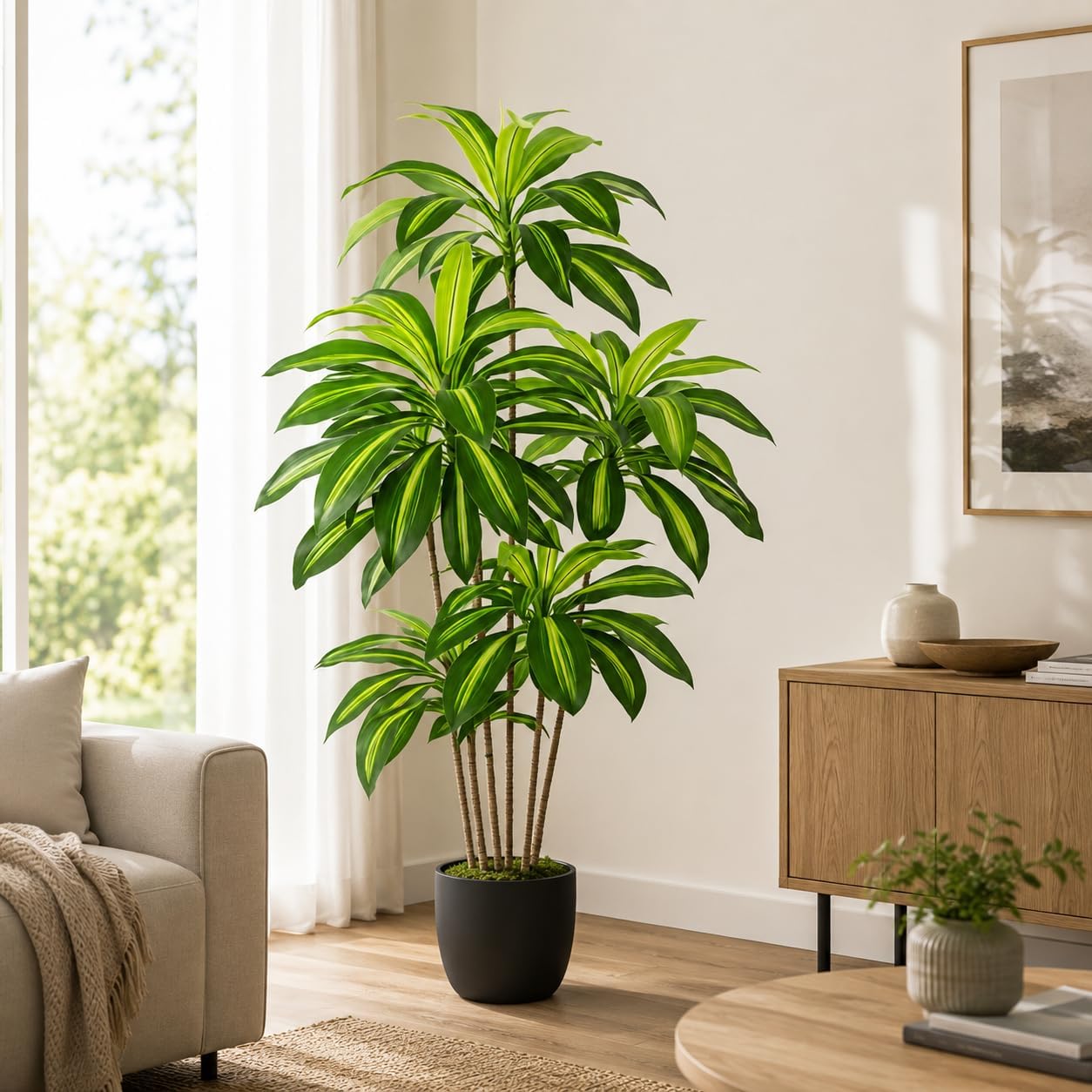 PASCH® Dragon Tree Artificial Palm Tree Large (160 cm) Realistic Artificial Plants Large Palm Tree Artificial Palm Tree Artificial Plants Like Real – Bild 3