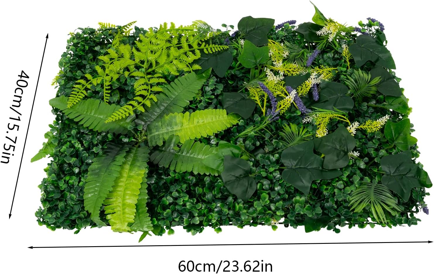 Pack of 6 Artificial Plant Wall, 60 x 40 cm, Artificial Grass Backdrop Wall, with Flowers, 3D Grass Wall Panels, Wall Grass Wall Decoration, for Garden, Balcony, Weddings, Restaurant Decoration – Bild 9